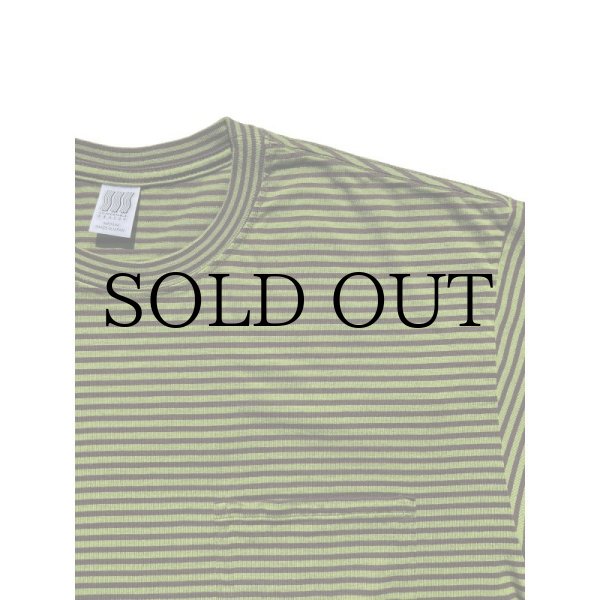 画像2: COMFORTABLE REASON "THIN STRIPE POCKET TEE" - OLIVE×BROWN (2)