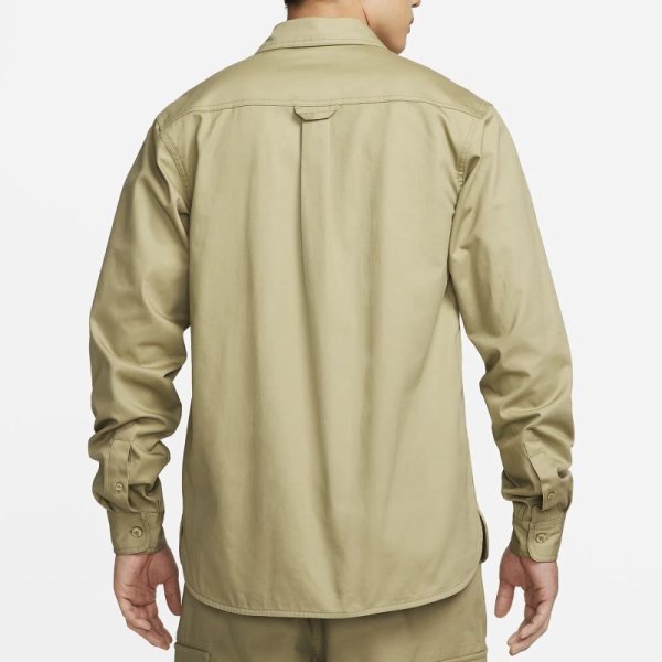 画像2: 【SALE】NIKE SB "Woven Skate Long-Sleeve Button Up" - Neutral Olive/Whit (2)