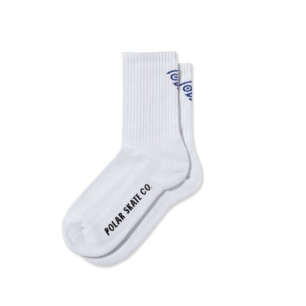 画像1: POLAR SKATE CO. "POLAR FACE SOCKS" - WHITE (1)