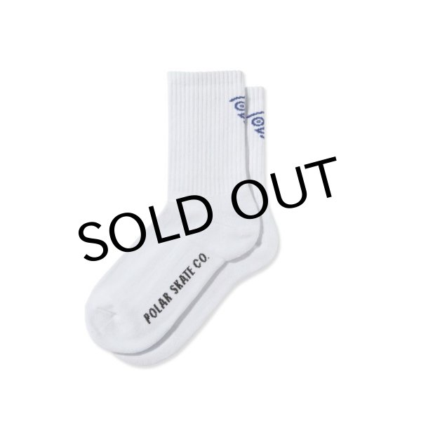 画像1: POLAR SKATE CO. "POLAR FACE SOCKS" - WHITE (1)