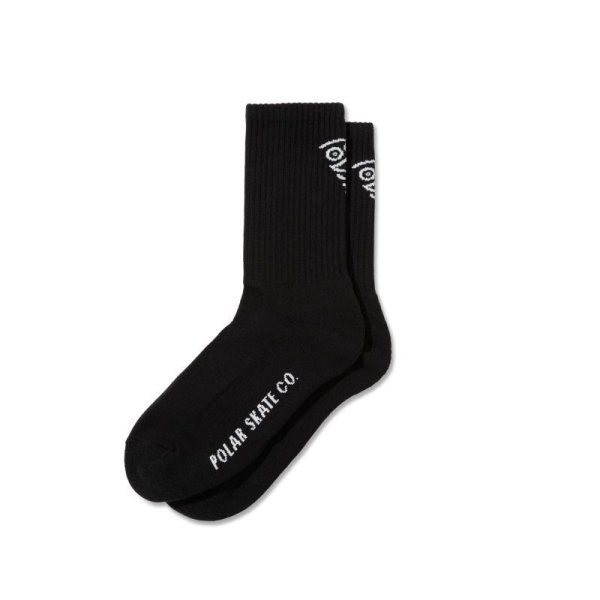 画像1: POLAR SKATE CO. "POLAR FACE SOCKS" - BLACK (1)