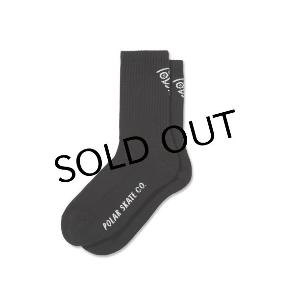 画像1: POLAR SKATE CO. "POLAR FACE SOCKS" - BLACK (1)