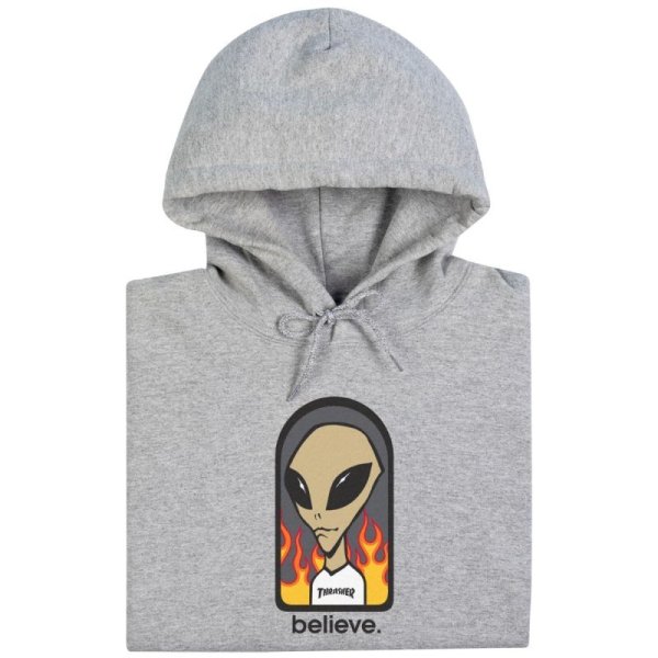 画像2: THRASHER "THRASHER x AWS BELIEVE HOOD" -  GREY (2)
