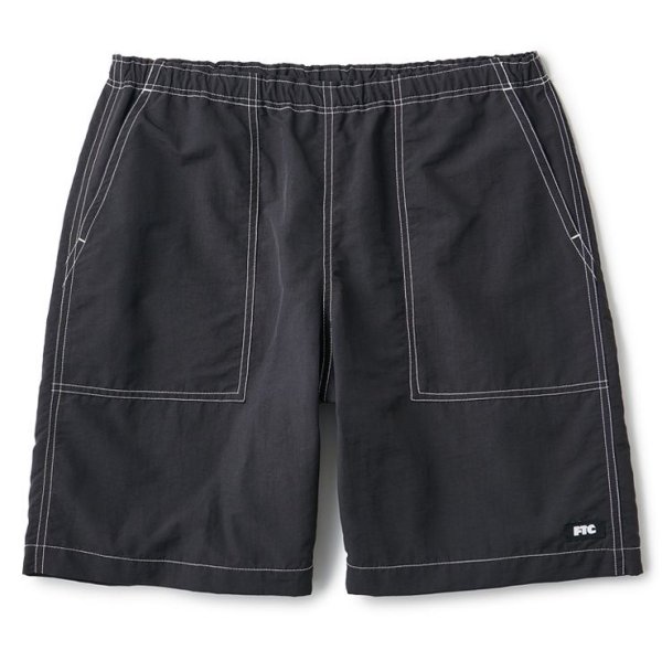 画像1: FTC "CONTRAST STITCH BEACH SHORT" - BLACK (1)