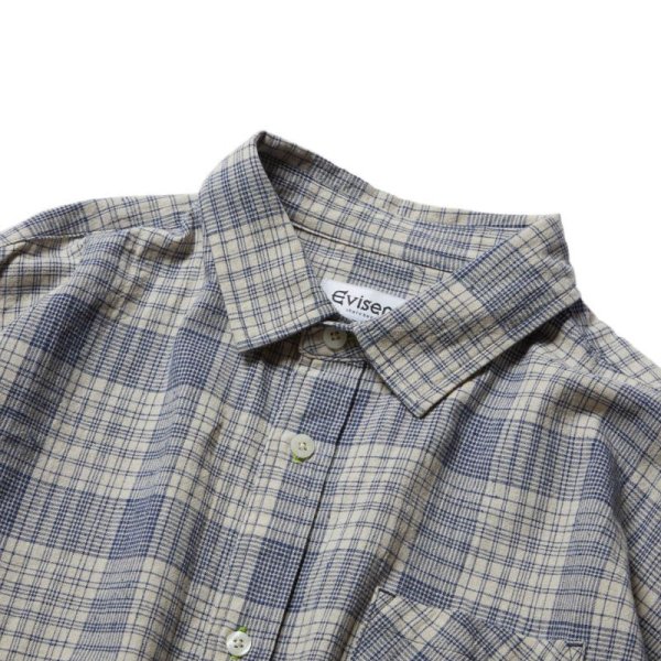 画像2: EVISEN SKATEBOARDS "WILLIAM CHECK SHIRT" - LIGHT NAVY (2)