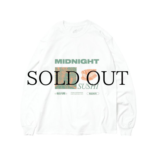 画像1: EVISEN SKATEBOARDS "MIDNIGHT SUSHI LS TEE" - WHITE (1)