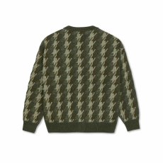 画像2: POLAR SKATE CO. "HOUNDSTOOTH LOUIS CARDIGAN" - GREEN (2)