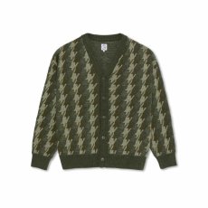画像1: POLAR SKATE CO. "HOUNDSTOOTH LOUIS CARDIGAN" - GREEN (1)