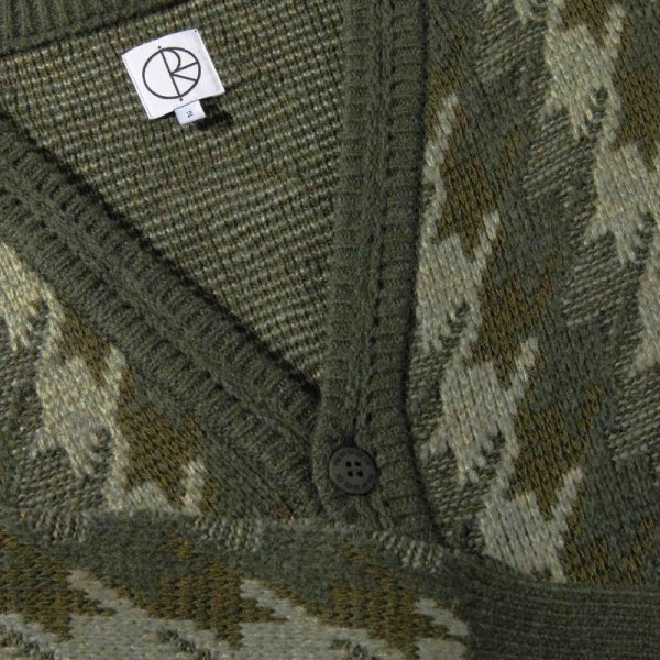 画像3: 【SALE】POLAR SKATE CO. "HOUNDSTOOTH LOUIS CARDIGAN" - GREEN (3)