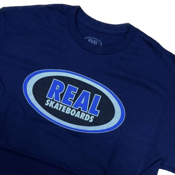 画像2: REAL SKATEBOARDS " REAL OVAL S/S TEE " - NAVY/BLUE/BLACK/WHITE (2)