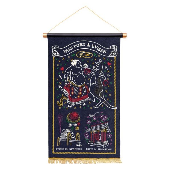 画像1: PASS~PORT. "PASS ~PORT × EVISEN KARAOKE SCROLL" - BLACK (1)