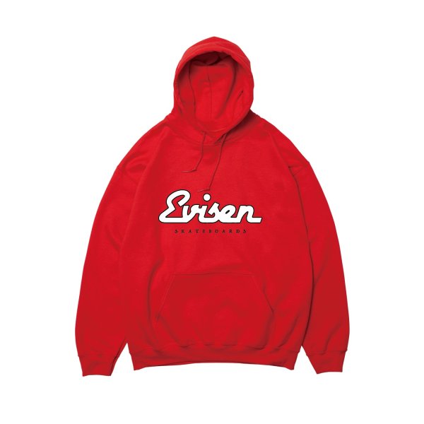 画像1: EVISEN SKATEBOARDS "DINER LOGO HOODIE" - RED (1)
