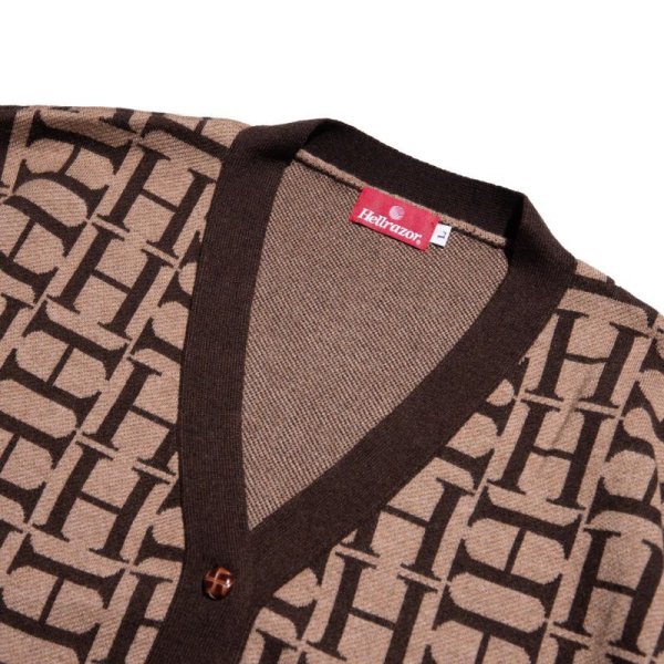 画像3: HELLRAZOR " H MONO KNIT CARDIGAN " - BEIGE (3)