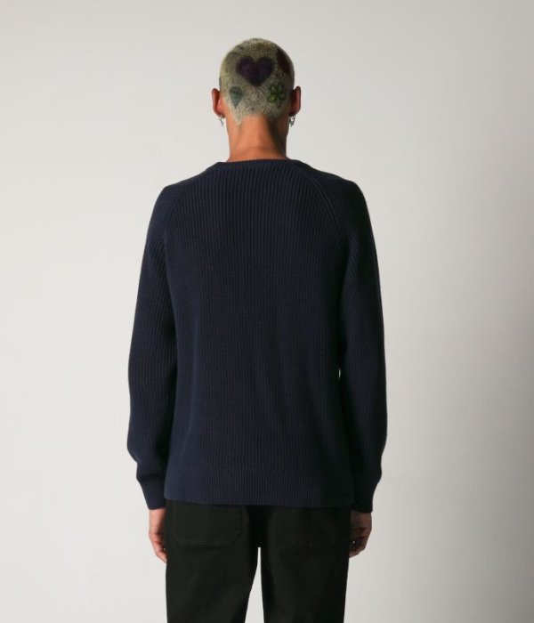 画像3: 【 SALE 】FORMER MERCHANDISE "CIRCULATE KNIT CREW" - NAVY (3)