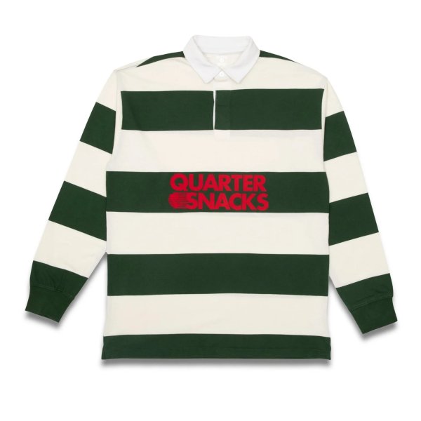 画像1: QUARTERSNACKS "GLOGE RUGBR" - GREEN / CREAMSTRIPE (1)
