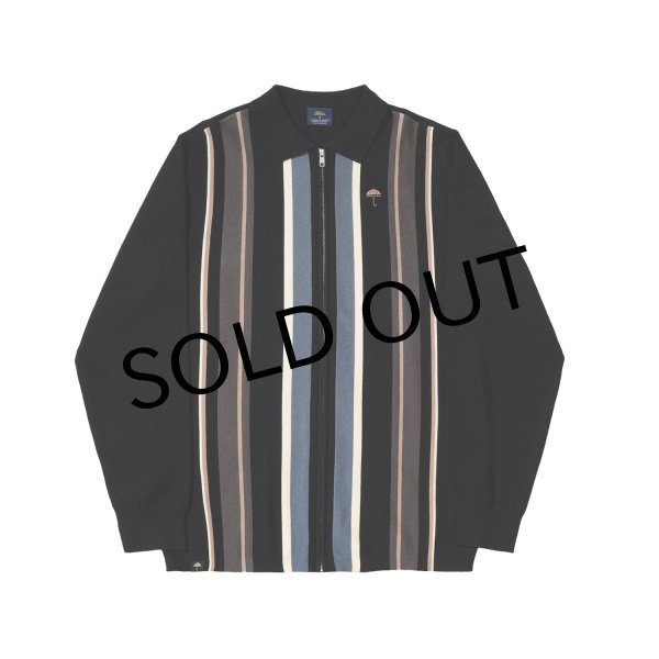 画像1: HELAS "BUNDY FULL ZIP KNIT POLO" - BLACK (1)