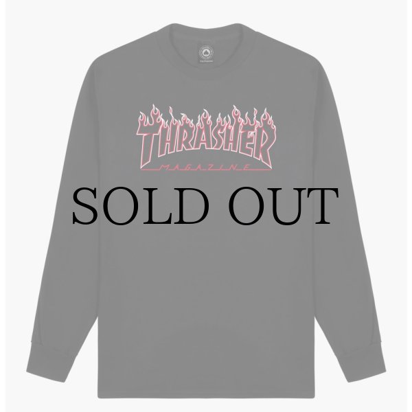 画像1: THRASHER "FLAME TEE" - BLACK / RED (1)