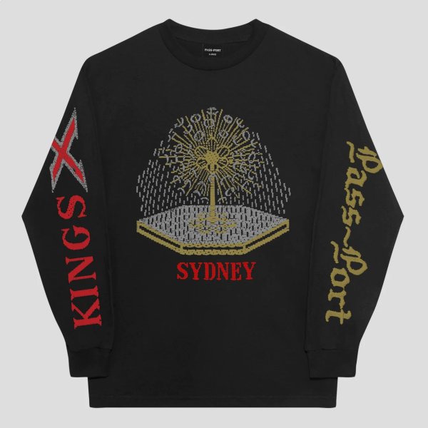 画像1: PASS~PORT. "Kings X Long-sleeve Tee" - BLACK (1)