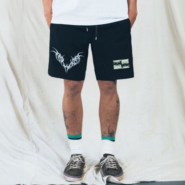 画像2: FORMER MERCHANDISE "SWANS TRIBAL SWIM TRUNK / Shaun Manners Collection" - BLACK (2)