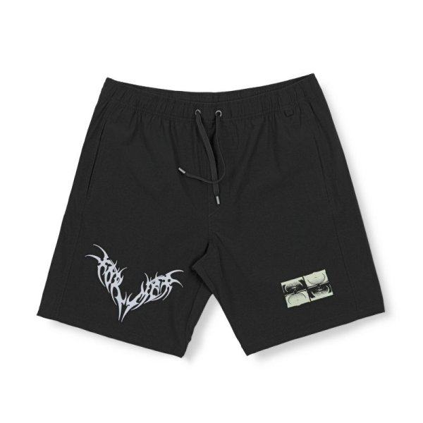 画像1: FORMER MERCHANDISE "SWANS TRIBAL SWIM TRUNK / Shaun Manners Collection" - BLACK (1)