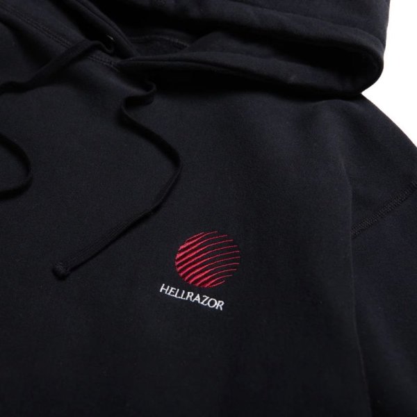 画像3: 【SALE】HELLRAZOR "LOGO EMB PATCH HOODIE" - BLACK (3)