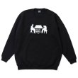 画像1: STRUSH WHEELS "Blue Monk Crewneck Sweat Art by Guru Kato" - BLACK (1)