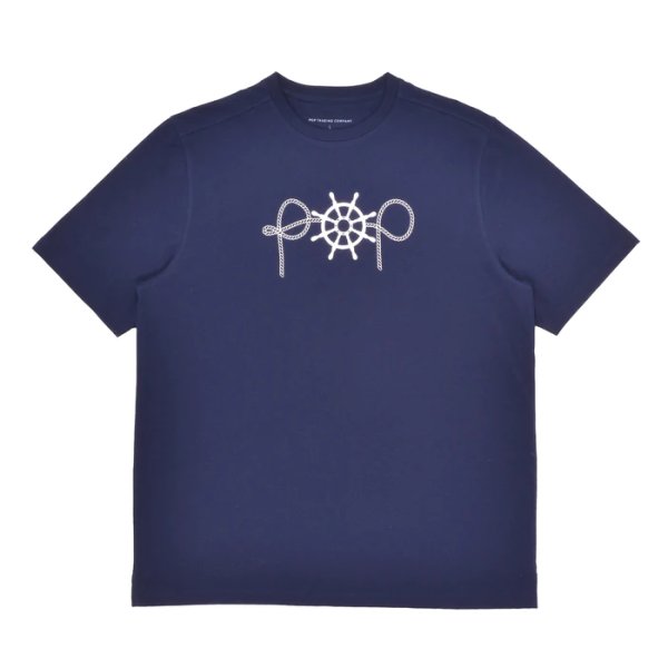 画像1: POP TRADING COMPANY "CAPTAIN TEE" - NAVY (1)