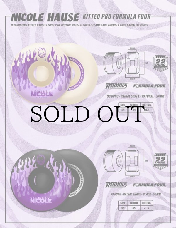 画像3: SPITFIRE WHEELS "NICOLE HAUSE KITTED PRO" - RADIAL 56mm/99A(BLACK) (3)