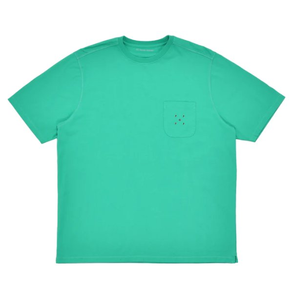 画像1: POP TRADING COMPANY "Pocket Tee" - Peacock Green/Rio Red (1)