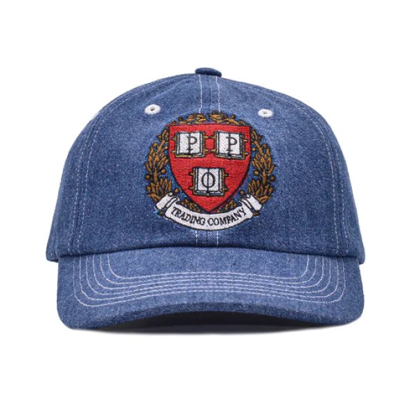 画像1: POP TRADING COMPANY "Crest Sixpanel Hat" - Rinsed Denim (1)