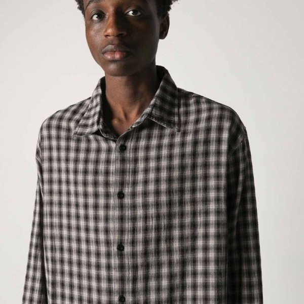 画像4: FORMER MERCHANDISE " VIVIAN CHECK LS SHIRT" - GREY CHECK (4)