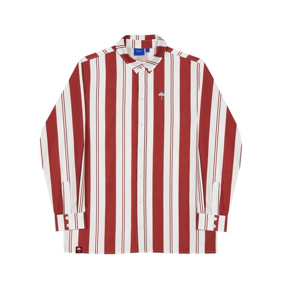 画像1: HELAS "LABA LS SHIRT" - WHITE / BURGUNDY (1)