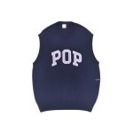 画像1: POP TRADING COMPANY "Pop Arch Spencer Knit" - Navy (1)