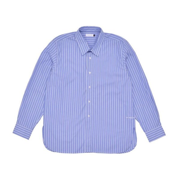 画像2: POP TRADING COMPANY "Pop Logo Striped Shirt" - Blue (2)