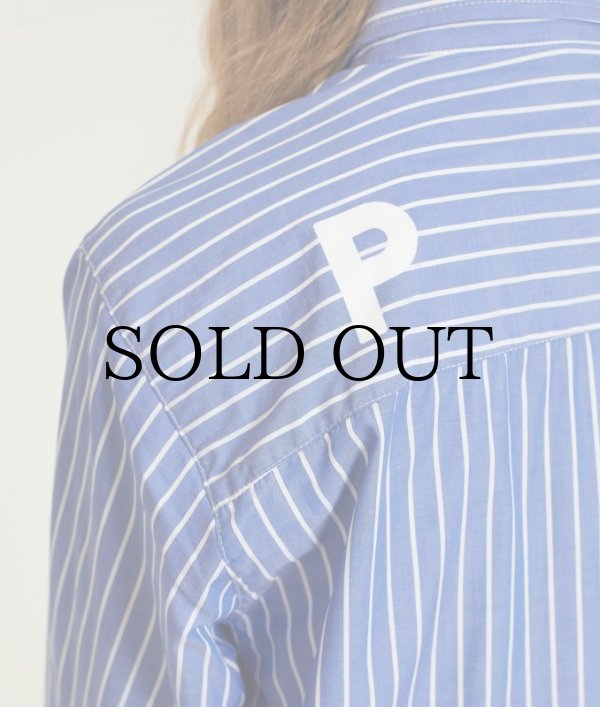 画像3: POP TRADING COMPANY "Pop Logo Striped Shirt" - Blue (3)