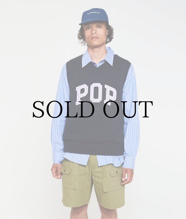 画像4: POP TRADING COMPANY "Pop Logo Striped Shirt" - Blue (4)