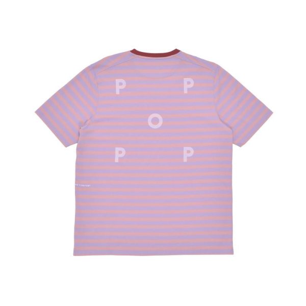 画像1: POP TRADING COMPANY "Pop Striped Logo T-Shirt" - Zephyr/Viola (1)