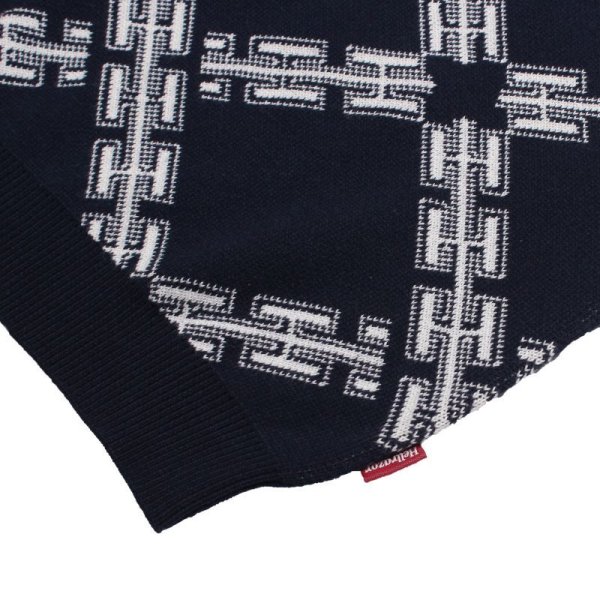画像4: HELLRAZOR "H CHAIN POLO KNIT" - NAVY (4)