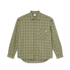 画像1: POLAR SKATE CO. "MITCHELL LS SHIRT | FLANNEL" - GREEN BEIGE (1)
