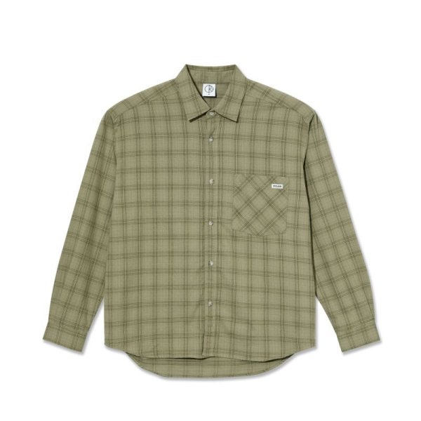 画像1: POLAR SKATE CO. "MITCHELL LS SHIRT | FLANNEL" - GREEN BEIGE (1)