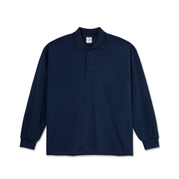 画像1: POLAR SKATE CO. "RUGBY SHIRT" - DARK BLUE (1)