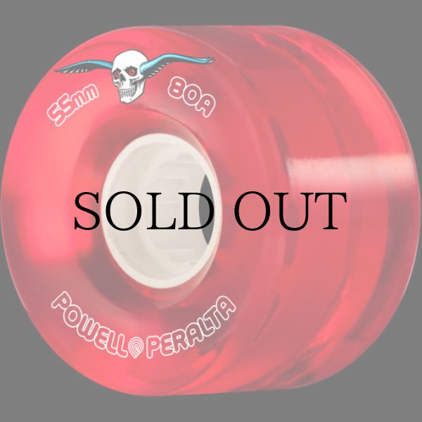 画像1: Powell Peralta Clear Cruiser Skateboard Wheels Red 55mm 80A 4pk (1)