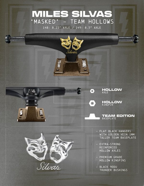 画像3: 【THUNDER TRUCKS】MILES SILVAS / MASKED - TEAM HOLLOW 148 (3)