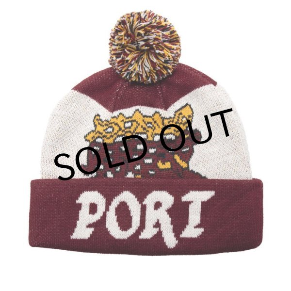 画像1: PASS~PORT. "ANTLER POM BEANIE" - MAROON/CREAM (1)