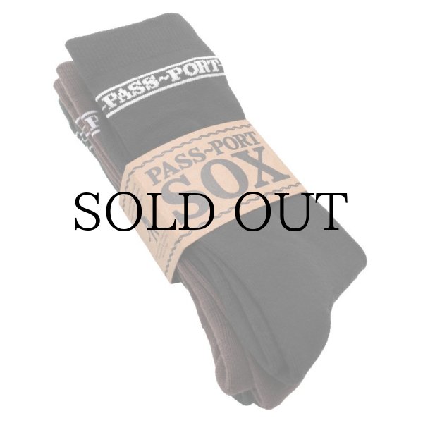 画像1: PASS~PORT. "HI SOX 3PACK SOX" - BLACK/FOREST GREEN/BROWN (1)