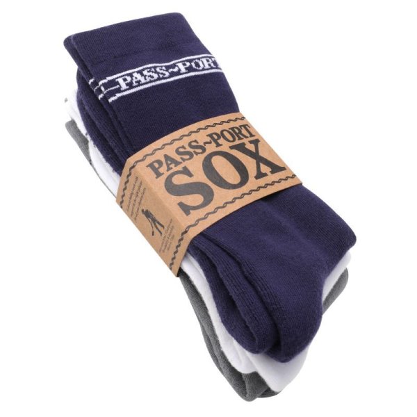 画像1: PASS~PORT. "HI SOX 3PACK SOX" - NAVY/WHITE/GREY (1)