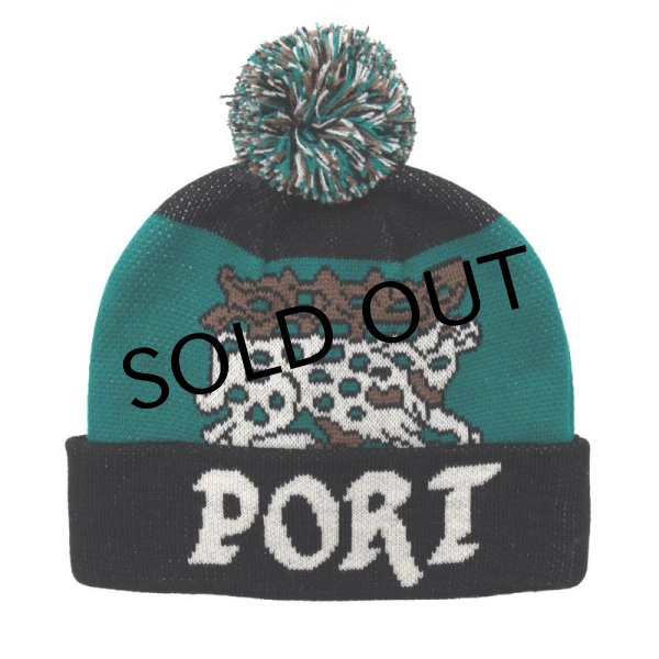画像1: PASS~PORT. "ANTLER POM BEANIE" - BLACK/TEAL (1)