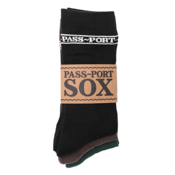 画像2: PASS~PORT. "HI SOX 3PACK SOX" - BLACK/FOREST GREEN/BROWN (2)