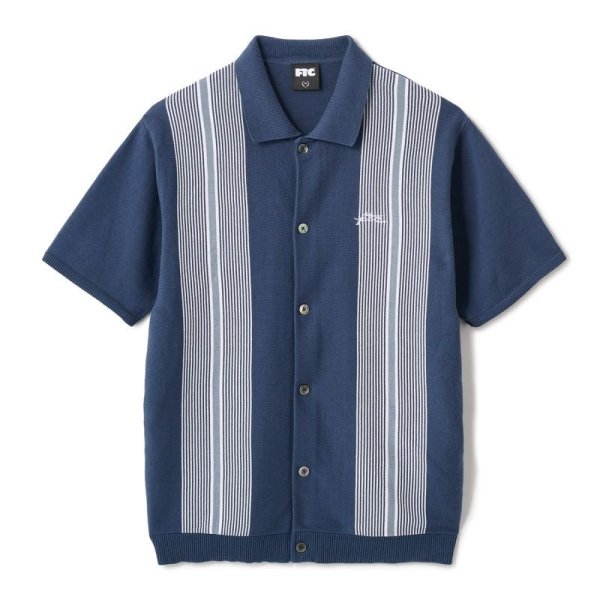 画像1: FTC "STRIPE KNIT SHIRT" - NAVY (1)