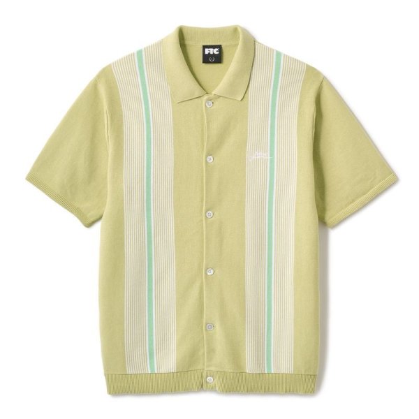 画像1: FTC "STRIPE KNIT SHIRT" - LIME (1)